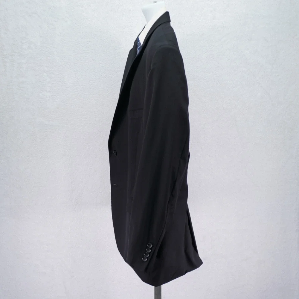 Pronto Uomo‎ Platinum Wool Black 2 Button Blazer 50L Tagged 52L